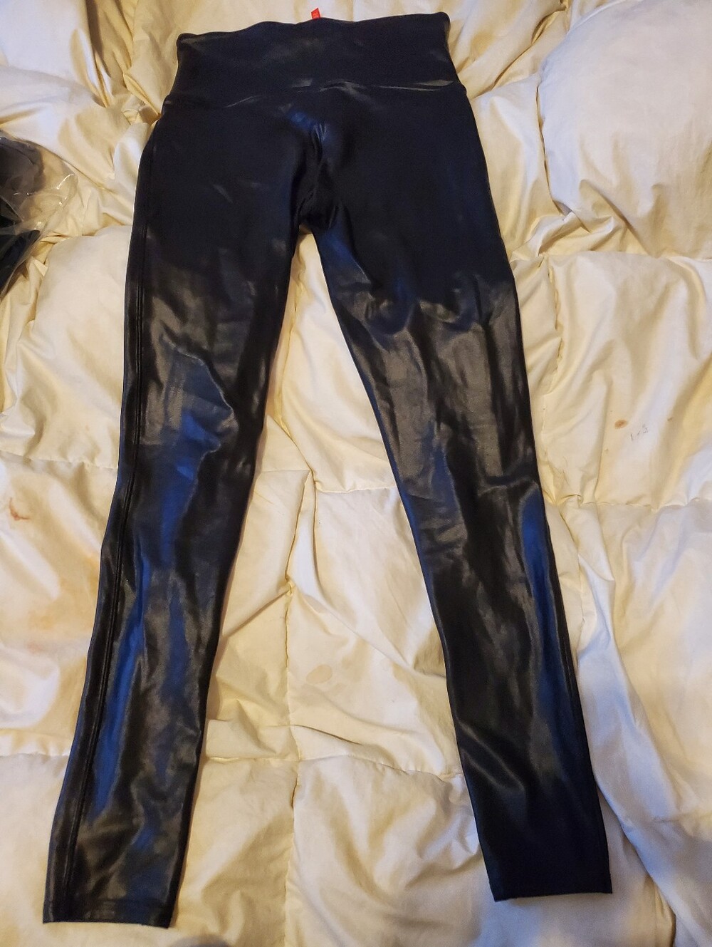 SPANX Black Faux Leather-Look Jeggings